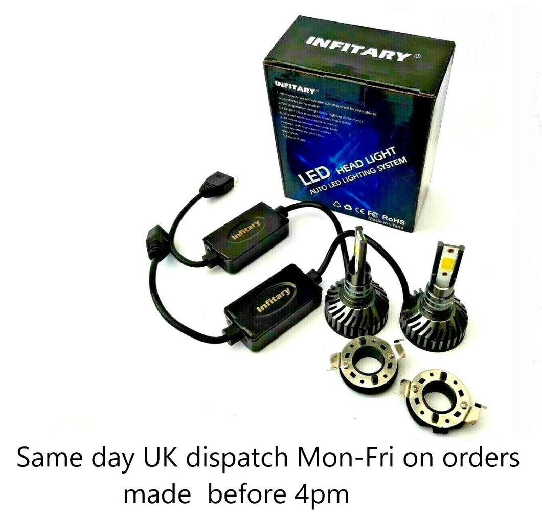 For BMW 1 Series F20/F21 H7 Infitary LED Headlight Bulb & Custom Bulb holders